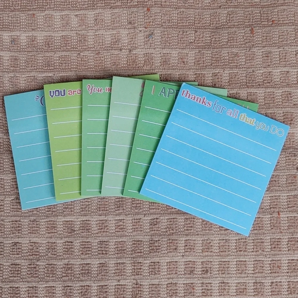 Colorful Appreciation Motivational Notepads Set of 6